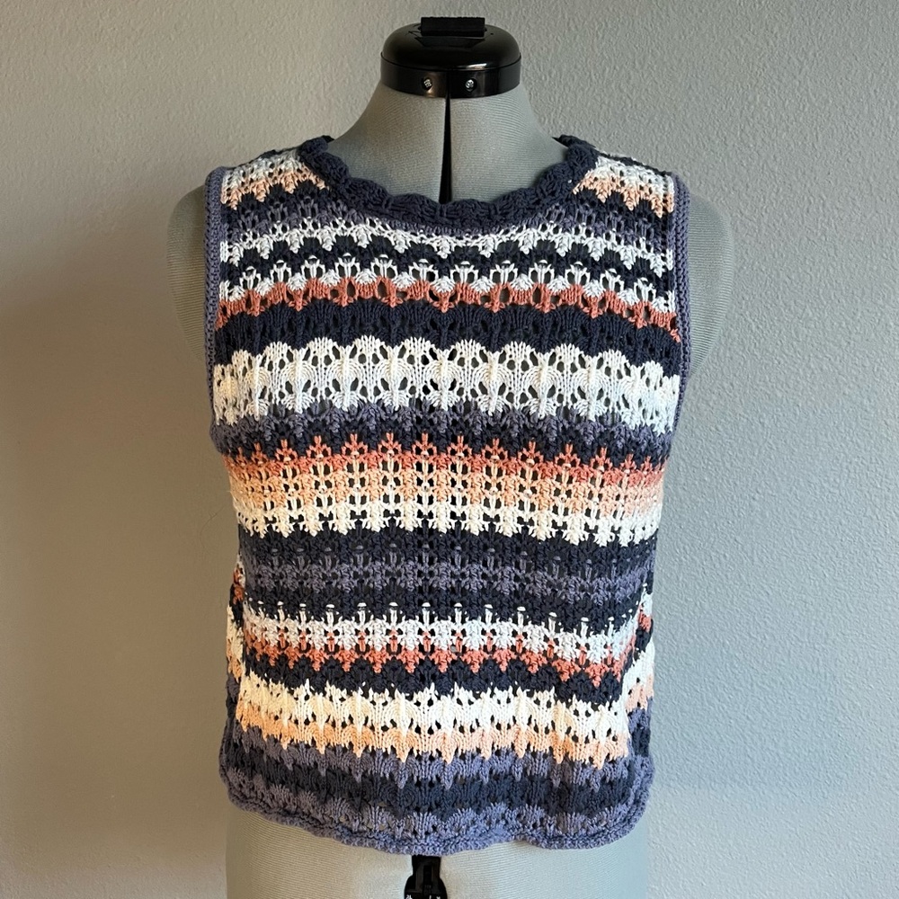 Multicolor Knit Sleeveless Top